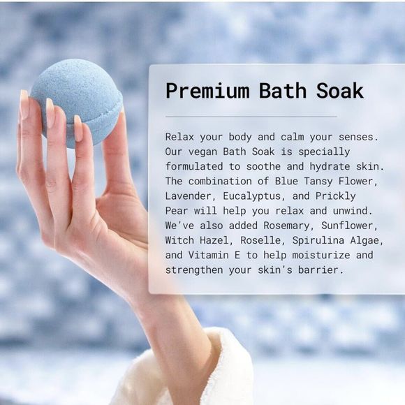 Barker Wellness Co Bath Soak Vegan Bath Bomb Blue Tansy NIB - Picture 9 of 11